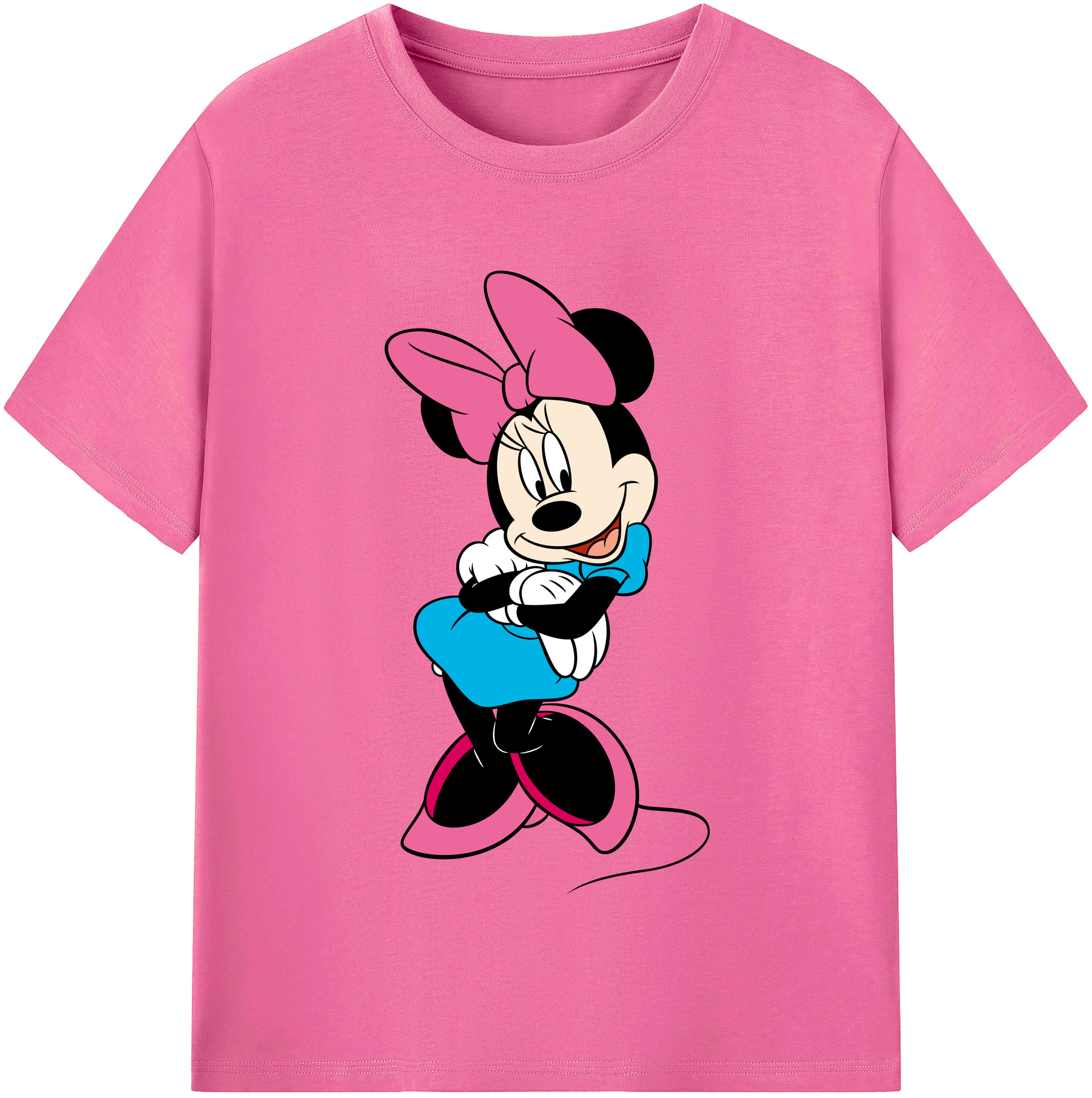 （画像用） ミッキーマウス Mickey Mouse レディースカジュアルプリントTシャツ（綿100％）